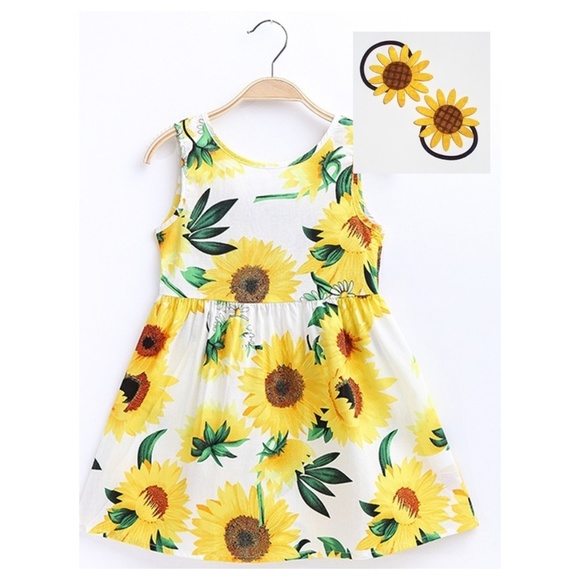 Other - Girls Sunflower Dress Ponytail Holders  4  6 NEW